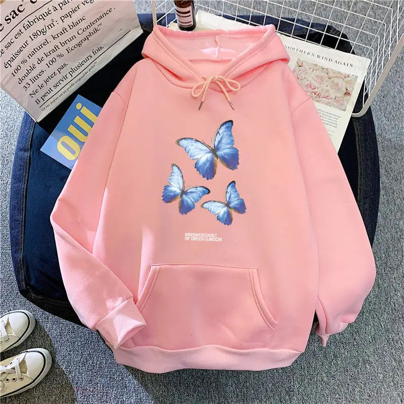 "Plus Size Women's Fleece Hooded Sweater for Students"